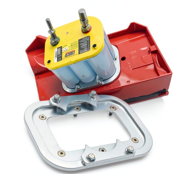 Bonbo Battery Tray for Optima Batteries - Aluminum Tray with Clips-1