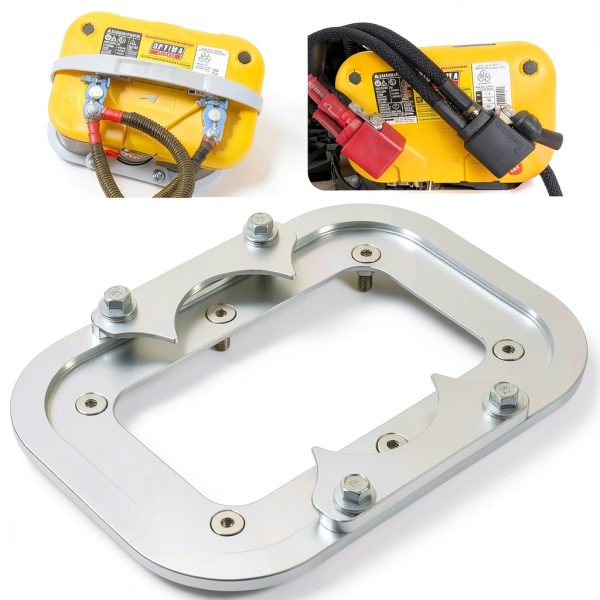 Bonbo Battery Tray for Optima Batteries - Aluminum Tray with Clips-3