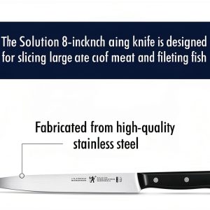 HENCKELS Solution Razor-Sharp 8-inch Carving Knife, German Engineered Informed by 100+ Years of Mastery, Black/Stainless Steel-0