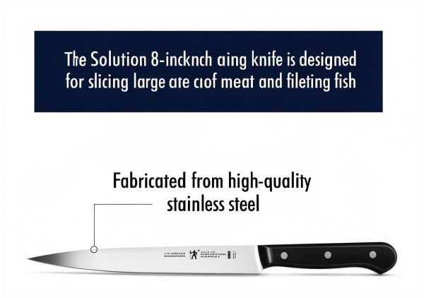 HENCKELS Solution Razor-Sharp 8-inch Carving Knife, German Engineered Informed by 100+ Years of Mastery, Black/Stainless Steel-0