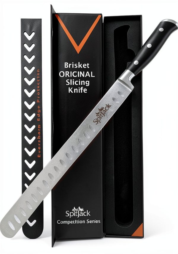 Brisket Knife SPITJACK 11" Granton Edge Carving Knife for BBQ & Turkey-0