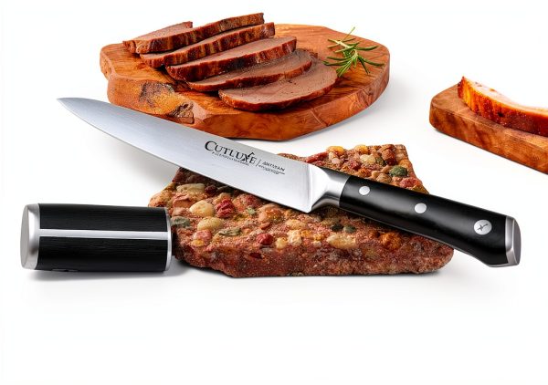Turkey Carving Knife Cutluxe 9" Full Tang Razor Sharp German Steel-7
