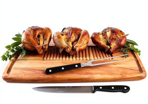 Carving Knife Set for Meat Turkey, Set of 2 Stainless Steel Carving Fork Guard and Slicer Home Gourmet BBQ Tools Cutlery Knives for Brisket Meat Roast Ham-5