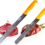 Brisket Knife OHOLA 2PCS Carving Set 12" Orange & 10" Yellow Stainless-0