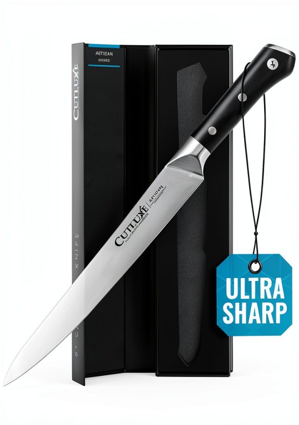 Turkey Carving Knife Cutluxe 9" Full Tang Razor Sharp German Steel-0