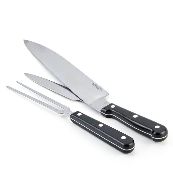 Carving Knife Set for Meat Turkey, Set of 2 Stainless Steel Carving Fork Guard and Slicer Home Gourmet BBQ Tools Cutlery Knives for Brisket Meat Roast Ham-1
