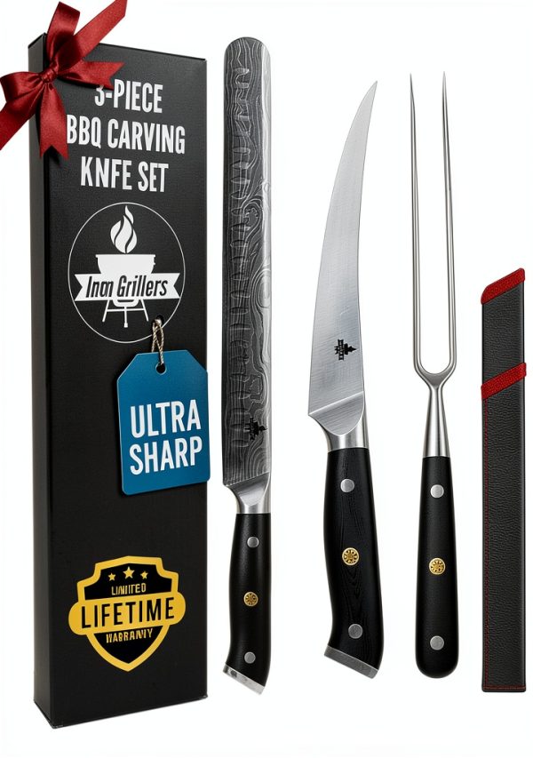 Carving Knife Set Iron Grillers 12 inch Brisket Slicing & Boning-0