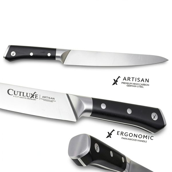Turkey Carving Knife Cutluxe 9" Full Tang Razor Sharp German Steel-2