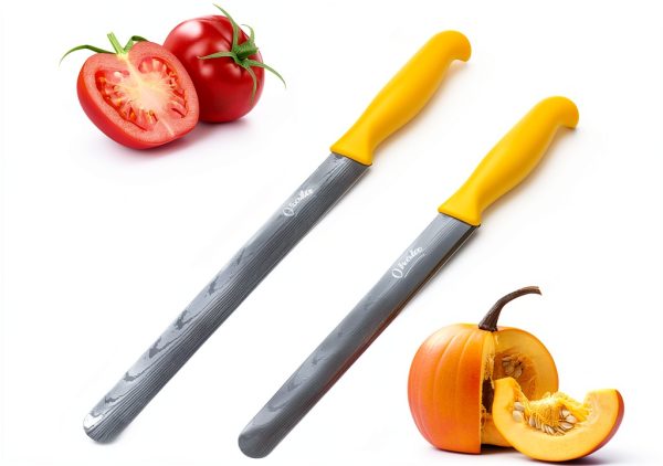 Brisket Knife OHOLA 2PCS Carving Set 12" Orange & 10" Yellow Stainless-1