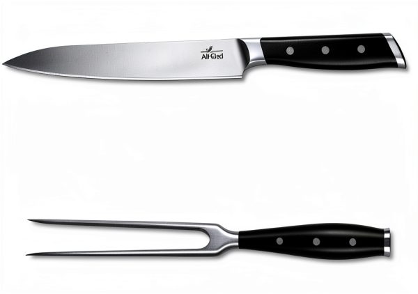 All-Clad forged stainless steel Knife Set 2-Piece 8in/6in Silver-Black-5