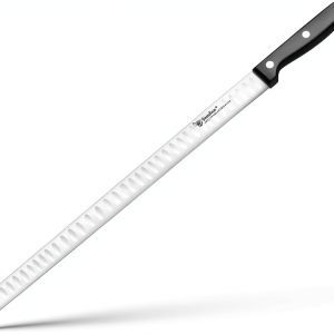 Carving Knife Humbee 14-Inch Granton Edge Stainless Steel Tang Black-0