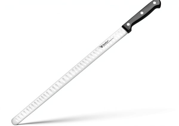 Carving Knife Humbee 14-Inch Granton Edge Stainless Steel Tang Black-0