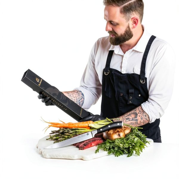 8" Carving Knife for Meat – Butcher Knife, Razor Sharp German Steel Slicing Knife with Ergonomic Handle for Turkey, Ham, Fruits, and Meat Cutting-5