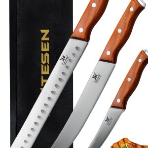 Professional Brisket Carving Knife Set Naitesen 3PCS Rosewood 10in/7in-0
