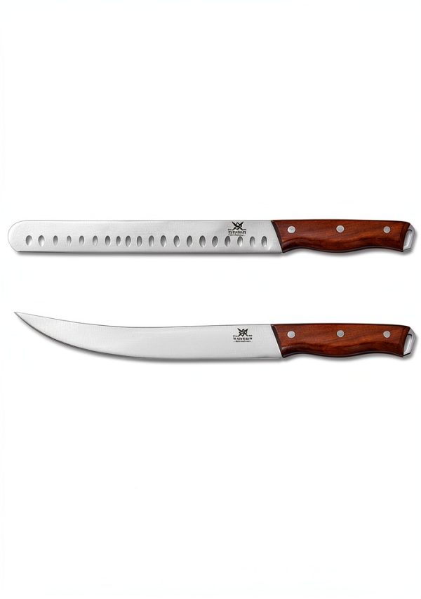 Professional Brisket Carving Knife Set Naitesen 3PCS Rosewood 10in/7in-3