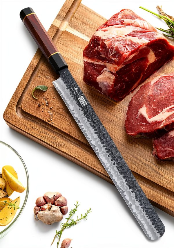 Brisket Slicing Knife HOSHANHO 12" Carving Knife with Rosewood Handle-6