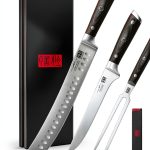 Carving Knife Set SHAN ZU 3-Piece 12" Stainless Steel with Wood Handle-0