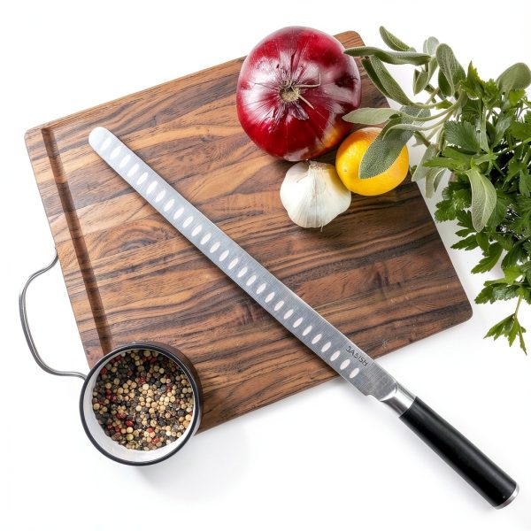 Babish High-Carbon 1.4116 German Steel 12 Inch Full Tang Forged Super Slicer Carving Kitchen Knife, Brisket, Meat and BBQ Knife W/Granton Edge-2